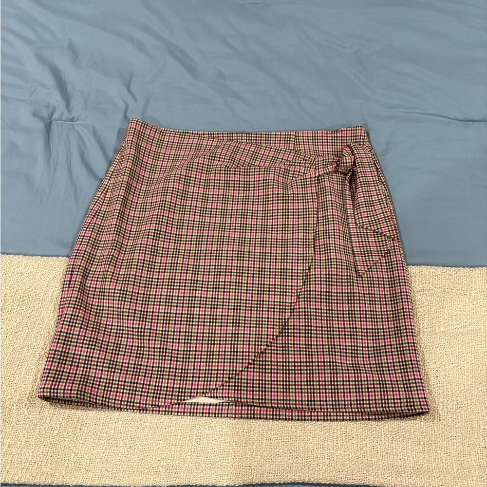 LOFT Multicolor Plaid Pencil Skirt